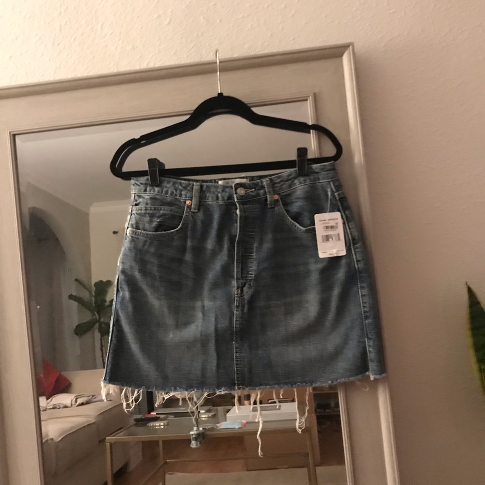 NWT Free People distressed denim skirt